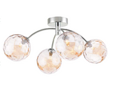 Izzy 4 Light Semi Flush Polished Chrome Champagne Dimpled Glass  Dar Lighting